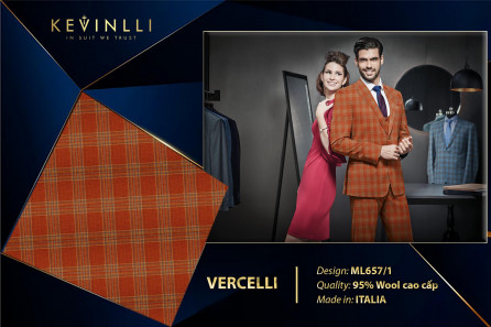 ML657/1 Vercelli CXM - Vải Suit 95% Wool - Nâu Caro